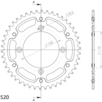 Stealth-Rear Sprocket / Chain Wheel Supersprox 520/46t orange 71307O46