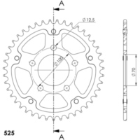 Stealth-Rear Sprocket / Chain Wheel Supersprox 525/42t gold 35710S42