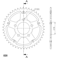 Stealth-Rear Sprocket / Chain Wheel Supersprox 525/47t blue 35710B47