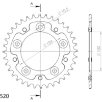 Stealth-Rear Sprocket / Chain Wheel Supersprox 520/36t black 50613K36