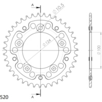 Stealth-Kettenrad Supersprox 520/39Z schwarz 50613K39