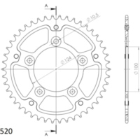 Stealth-Rear Sprocket / Chain Wheel Supersprox 520/45t gold 50613S45