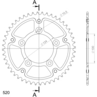 Stealth-Rear Sprocket / Chain Wheel Supersprox 520/48t black 50613K48