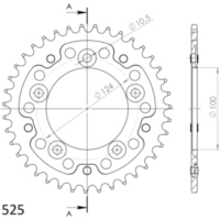 Stealth-Kettenrad Supersprox 525/36Z schwarz