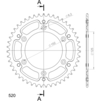 Stealth-Rear Sprocket / Chain Wheel Supersprox 520/47t silver 92340V47