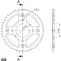 Stealth-Rear Sprocket / Chain Wheel Supersprox 428/45t gold