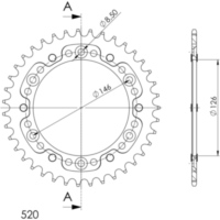 Stealth-Rear Sprocket / Chain Wheel Supersprox 520/39t gold 14203S39