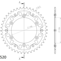 Stealth-Rear Sprocket / Chain Wheel Supersprox 520/43t black 14203K43