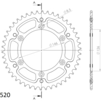 Stealth-Rear Sprocket / Chain Wheel Supersprox 520/47t black