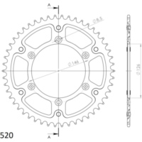 Stealth-Rear Sprocket / Chain Wheel Supersprox 520/51t black 14203K51