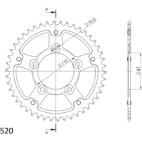 Stealth-Rear Sprocket / Chain Wheel Supersprox 520/48t gold 14405S48