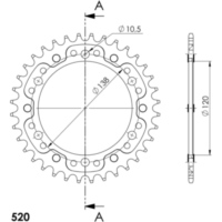 Stealth-Kettenrad Supersprox 520/36Z blau