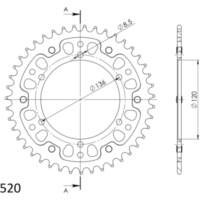 Stealth-Kettenrad Supersprox 520/43Z blau 12304B43