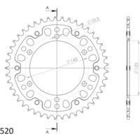 Stealth-Rear Sprocket / Chain Wheel Supersprox 520/45t black 12305K45