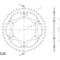 Stealth-Rear Sprocket / Chain Wheel Supersprox 520/46t blue 12305B46