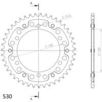 Stealth-Kettenrad Supersprox 530/43Z gold 12801S43