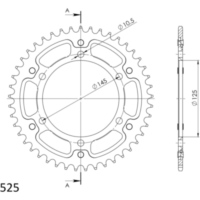 Stealth-Kettenrad Supersprox 525/45Z rot 12603R45