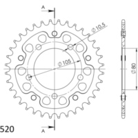 Stealth-Kettenrad Supersprox 520/36Z schwarz 30891K36