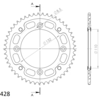 Stealth-Rear Sprocket / Chain Wheel Supersprox 428/48t black 71200K48