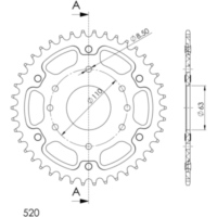 Stealth-Rear Sprocket / Chain Wheel Supersprox 520/42t orange 71306O42