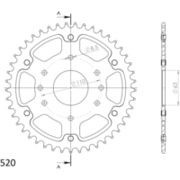 Stealth-Kettenrad Supersprox 520/46Z silber 71306V46