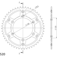 Stealth-Kettenrad Supersprox 520/51Z grün 71304G51