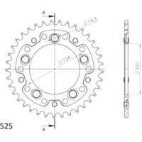 Stealth-Kettenrad Supersprox 525/37Z gold 71400S37