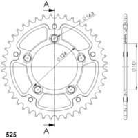 Stealth-Rear Sprocket / Chain Wheel Supersprox 525/44t orange 71400O44