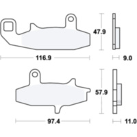 Brake pads sintered trw lucas MCB597SV