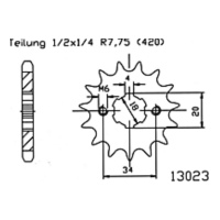 ESJOT Chain pinion, 19 teeth