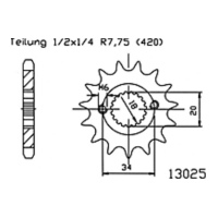 ESJOT Kettenritzel, 15 Zähne