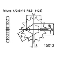 ESJOT Chain pinion, 14 teeth 92-15013-14