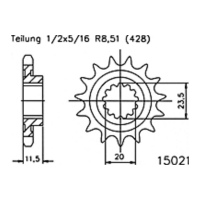 ESJOT Chain pinion, 16 teeth 92-15021-16