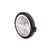 Lampe Licht HIGHSIDER 7 Zoll LED-Hauptscheinwerfer FRAME-R1 Typ 4, schwarz, seitliche Befestigung