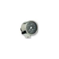 Edelstahl-Tacho, 1400 RPM, Ø 60 mm, Ziffernblatt schwarz, weiße Beleuchtung