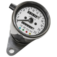 Edelstahl-Tacho, 1000 RPM, Ø 60 mm, Ziffernblatt weiß, blau illuminierend
