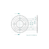ESJOT Chain wheel, 34 teeth, 420 pitch (1/2x1/4)