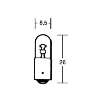 Glühbirne T4W Glühlampe 12V 4W BA9S