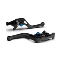LSL Clutch lever BOW L66R short, black bead blasted/blue