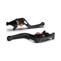 LSL Brake lever BOW R17, short, black pearl blasted/orange