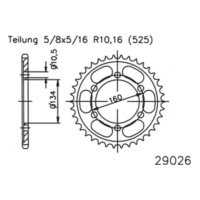 Kettenblat ESJOT Kettenrad, 43 Zähne 92-29026-43