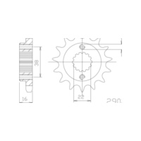 ESJOT Chain pinion, 15 teeth 92-29022-15