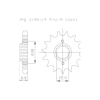 ESJOT Chain pinion, 14 teeth 92-32152-14