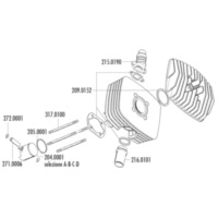 piston kit Polini series 6000 80cc 48mm (B) for Fantic Motor Regolarita 50, Minarelli P4-P6 204.0001/B