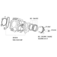 Kolben Satz Polini 87ccm 52mm (D) für Honda XR 50, Polini XP4T 50 204.0909/D