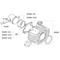 piston ring Polini 65cc 46x1.5mm for CPI, Keeway euro2, Honda Wallaroo, Peugeot 103, 104, 105, Fox, GL 10, SPX 50 206.0050