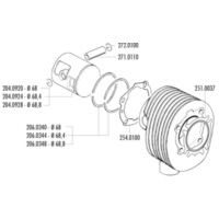 piston ring Polini 68.4mm for Vespa 200 PE, PX 206.0344
