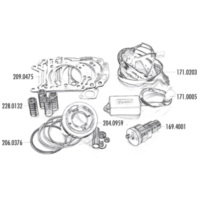Zylinder Dichtungssatz Polini 300ccm 75mm für Piaggio 300ie 4T LC Quasar 209.0475