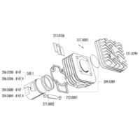 Zylinderkopf Polini 70ccm 47mm für Piaggio AC 211.0294