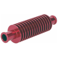 Durchlaufkühler / Minikühler Aluminium rot rund (133mm) 17mm Schlauchanschluss 40133